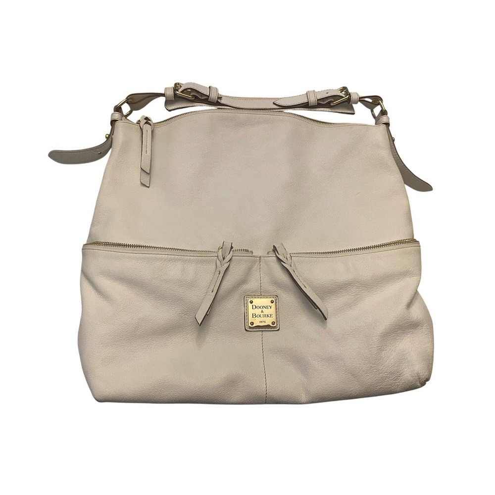 Dooney & Bourke White Off White Pebble Leather Hobo Shoulder Bag Handbag
